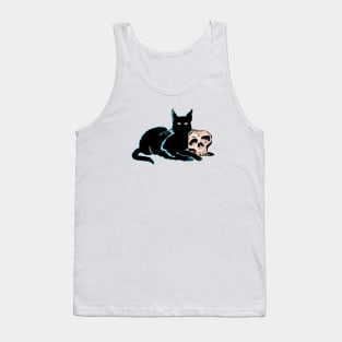 Cat With Skull Tank Top